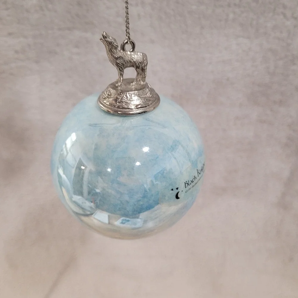 Bradford Exchange Spirit of The Wilderness Wolf Ornaments Set of 2 VTG 1997